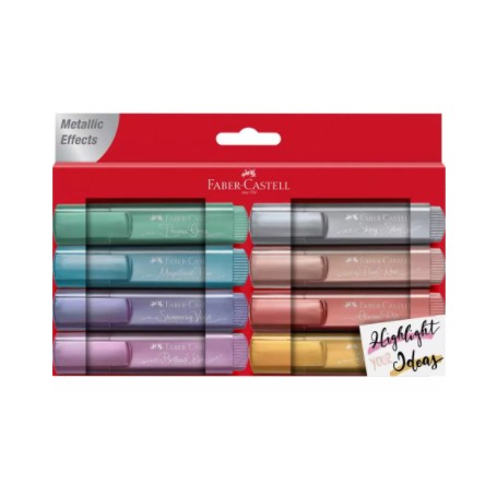 Faber-Castell TL 46 evidenziatore 8 pz Punta smussata Blu, Marrone, Grigio, Rosa, Turchese, Viola (154689)
