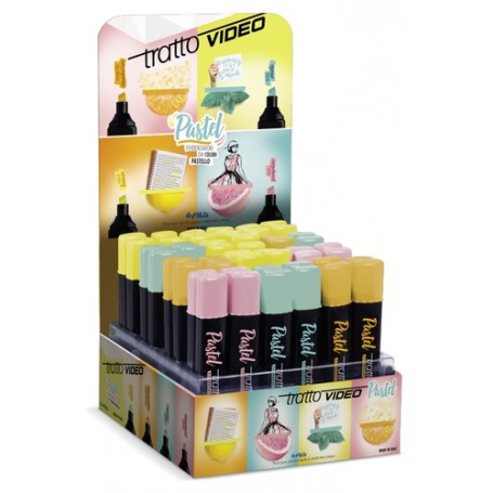 Tratto Video Pastel marcatore Menta, Arancione, Rosa, Giallo 48 pz (835900)