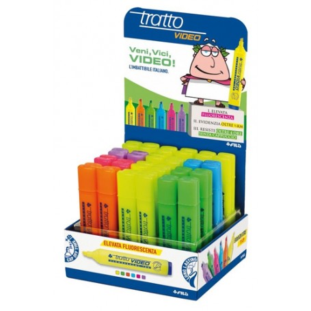 Tratto 834800 evidenziatore 48 pz Punta smussata Blu, Verde, Arancione, Rosso, Viola, Giallo (834800)