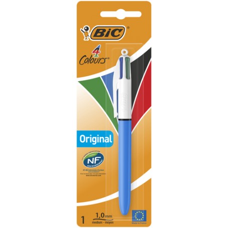 BIC 4 Colori Original, Penna a Sfera (Punta 1mm), Confezione da 1 (802077)