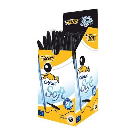 BIC Cristal Soft Nero Penna a sfera Medio 50 pz (951433)