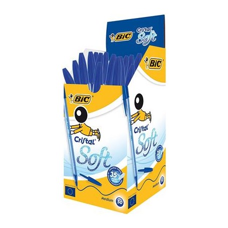 BIC Cristal Soft Blu Penna a sfera Medio 50 pz (951434)