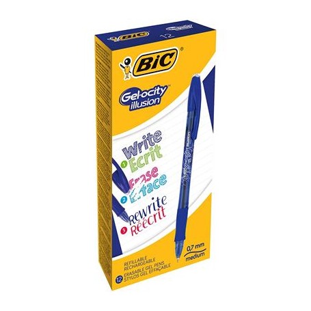 BIC Gel-ocity illusion Penna in gel retrattile Blu 12 pz (943440)