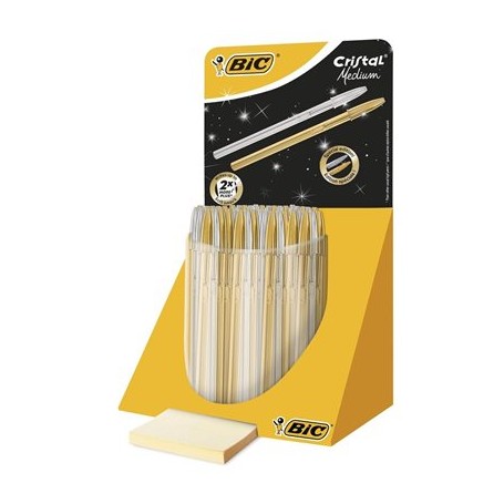 BIC Cristal Medium Nero, Blu Penna a sfera retrattile a clip Medio 40 pz (9213381)
