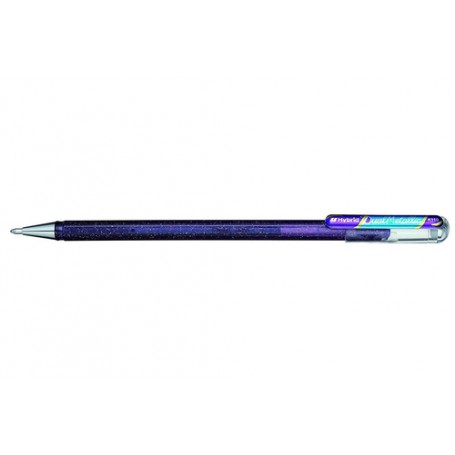 Pentel Hybrid Dual Metallic Penna in gel con cappuccio Fine Blu, Metallico, Viola 1 pz (K110-DVX)