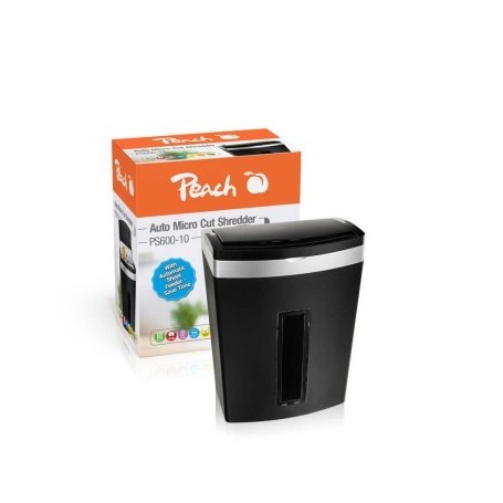 Peach PS600-10 distruggi documenti Taglio a frammenti 63 dB Nero, Argento (PS600-10)