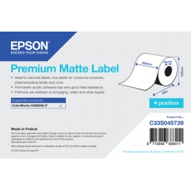 Epson Premium Matte Label - Continuous Roll: 203mm x 60m (C33S045739)