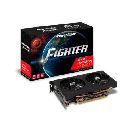 Powercolor RX 6500XT Fighter 4G - 4GB GDDR6, HDMI, DP (AXRX 6500XT 4GBD6-DH/OC) (AXRX 6500XT 4GBD6-DH/OC_PROMO)