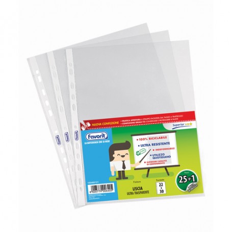 Favorit 400083625 foglio di protezione 220 x 300 mm Polipropilene (PP) 26 pz (400083625)