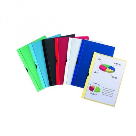 Favorit 100500024 cartellina con fermafoglio Polipropilene (PP) Rosso, Trasparente (100500024)