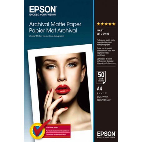Epson Archival Matte Paper - A4 - 50 Fogli (C13S041342)