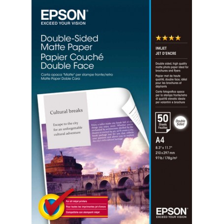 Epson Double-Sided Matte Paper - A4 - 50 Fogli (C13S041569)