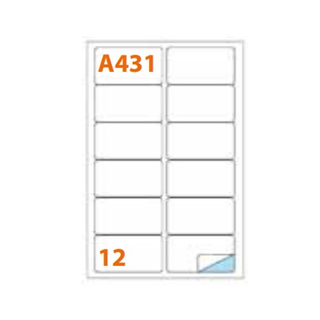 Markin 210A431 etichetta autoadesiva Rettangolo con angoli arrotondati Permanente Bianco 1200 pz (210A431)