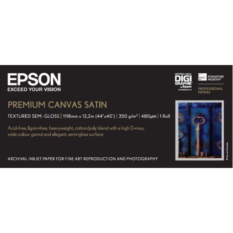 Epson Premium Canvas Satin, in rotoli da 111,8cm (44'') x 12,19m. (C13S041848)