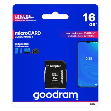 Goodram M1AA 16 GB MicroSDHC UHS-I Classe 10 (M1AA-0160R12)