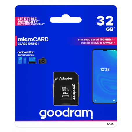 Goodram M1AA 32 GB MicroSDHC UHS-I Classe 10 (M1AA-0320R12)