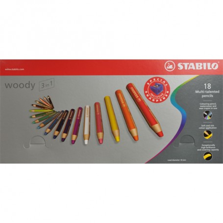 STABILO Woody 3 in 1 pastello colorato 18 pz (880/18)