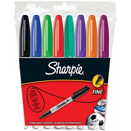 Sharpie S0814660 marcatore permanente Nero, Blu, Verde, Porpora, Rosso, Viola, Giallo 8 pz (S0814660)