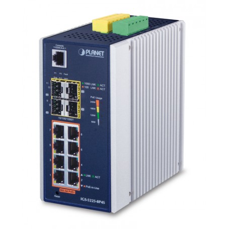 PLANET IGS-5225-8P4S switch di rete Gestito L2+ Gigabit Ethernet (10/100/1000) Supporto Power over Ethernet (PoE (IGS-5225-8P4S)