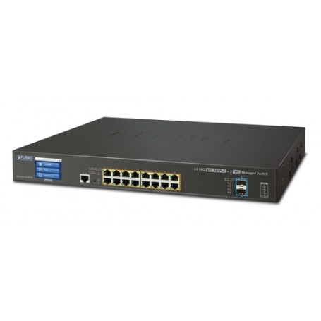 PLANET GS522016UP2XV L3 Gigabit Ethernet (10/100/1000) Supporto Power over Ethernet (PoE) 1.25U Nero (GS-5220-16UP2XV)
