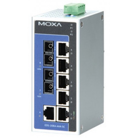 Moxa EDS-208A-MM-SC-T switch di rete Non gestito (EDS-208A-MM-SC-T)
