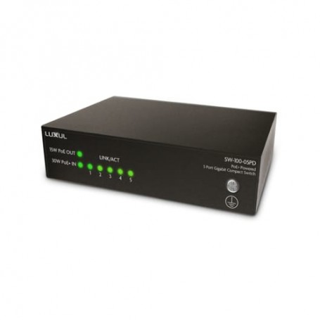 Luxul Wireless SW-100-05PD switch di rete Non gestito Supporto Power over Ethernet (PoE) Nero (SW-100-05PD)