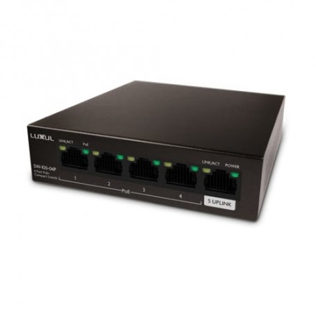 Luxul Wireless SW-100-04P-E switch di rete Non gestito Supporto Power over Ethernet (PoE) Nero (SW-100-04P-E)