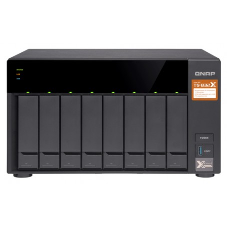 QNAP TS-832X NAS Tower Collegamento ethernet LAN Nero Alpine AL-324 (TS-832X-8G)