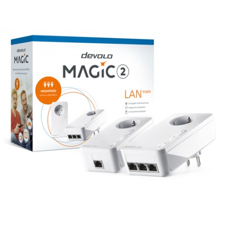 Devolo Magic 2 LAN triple Starter Kit 2400 Mbit/s Collegamento ethernet LAN Bianco 2 pz (8510)