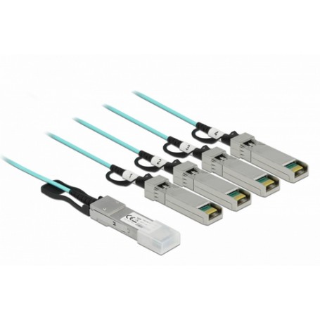 DeLOCK 84073 cavo InfiniBand 10 m QSFP+ 4 x SFP+ Colore acqua (84073)
