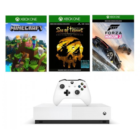 Microsoft Xbox One S + Minecraft + Sea of Thieves + Forza Horizon 3 1000 GB Wi-Fi Bianco (NJP-00032)