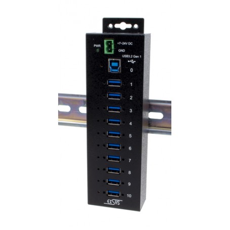 EXSYS EX-1510HMVS hub di interfaccia USB 3.2 Gen 1 (3.1 Gen 1) Type-B 5000 Mbit/s Nero (EX-1510HMVS)