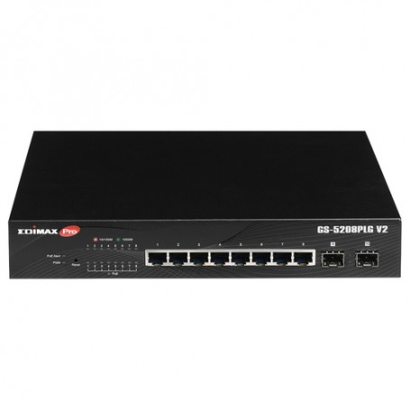 Edimax GS-5208PLG V2 switch di rete Gestito Gigabit Ethernet (10/100/1000) Supporto Power over Ethernet (PoE) Ne (GS-5208PLG V2)