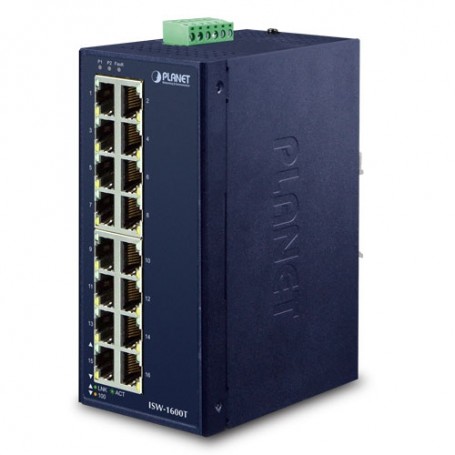 PLANET ISW-1600T switch di rete Non gestito Fast Ethernet (10/100) Blu (ISW-1600T)