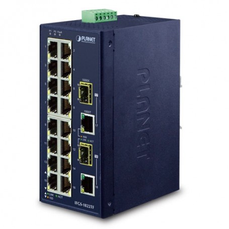 PLANET IFGS-1822TF switch di rete Non gestito Fast Ethernet (10/100) Blu (IFGS-1822TF)