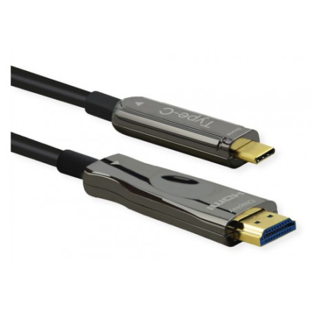 ROLINE 14.01.3474 cavo e adattatore video 30 m HDMI tipo A (Standard) USB tipo-C Nero (14.01.3474)