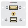 Kindermann 7444000547 presa energia HDMI + USB A + 3.5mm Alluminio (7444000547)