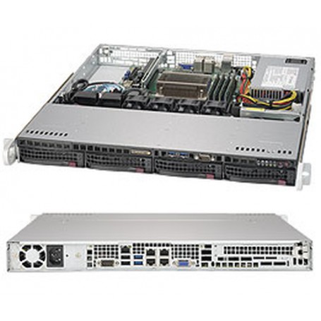 Supermicro 5019S-MN4 Intel® C236 LGA 1151 (Presa H4) Rack (1U) Nero (SYS-5019S-MN4)