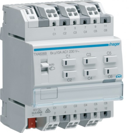 Hager TXA606B presa energia Grigio (TXA606B)