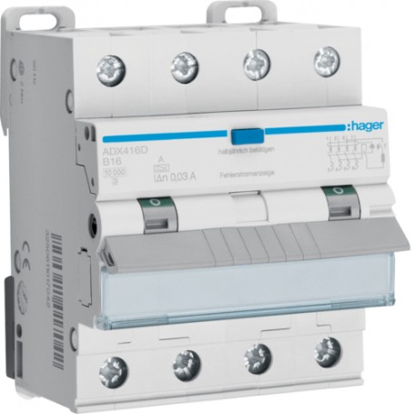 Hager ADX416D interruttore automatico Dispositivo a corrente residua 4 4 modulo/moduli (ADX416D)
