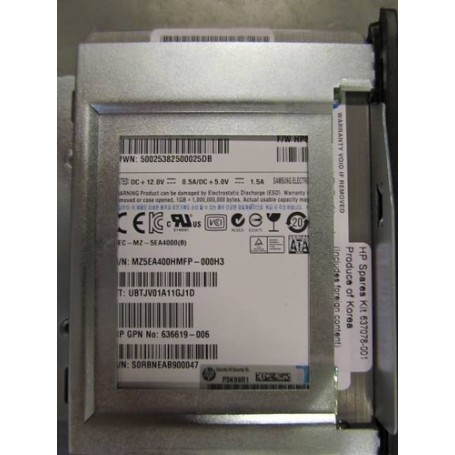 Hewlett Packard Enterprise 637078-001 drives allo stato solido 3.5" 400 GB SATA (637078-001)