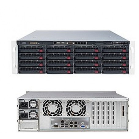 Supermicro SuperServer 6038R-E1CR16N Intel® C612 LGA 2011 (Socket R) Armadio (3U) Nero (SSG-6038R-E1CR16N)
