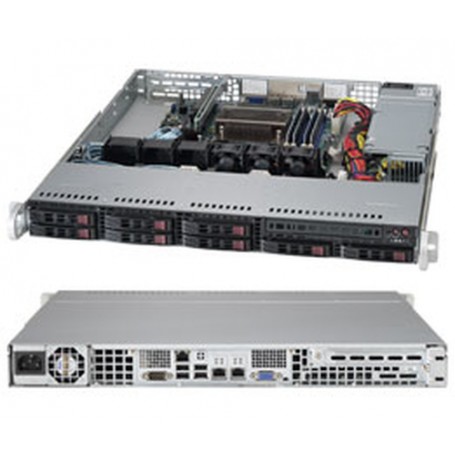Supermicro SYS-1018D-73MTF sistema barebone per server Intel® C222 LGA 1150 (Presa H3) Rack (1U) Nero, Argent (SYS-1018D-73MTF)