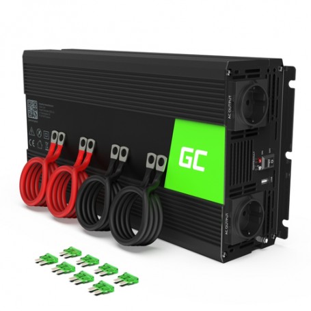 Green Cell INV12 adattatore e invertitore Auto 3000 W Nero (INV12)