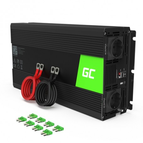 Green Cell INV19 adattatore e invertitore Auto 1500 W Nero (INV19)