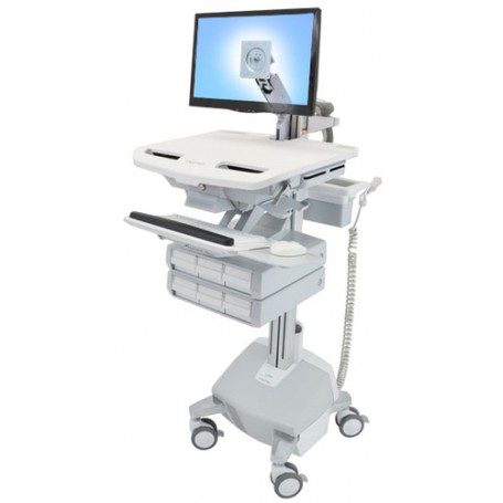 Ergotron SV44-1262-C carrello e supporto multimediale Alluminio, Grigio, Bianco Pannello piatto Carrello multimedi (SV44-1262-C)