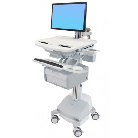 Ergotron SV44-12B1-C carrello e supporto multimediale Alluminio, Grigio, Bianco Pannello piatto Carrello multimedi (SV44-12B1-C)