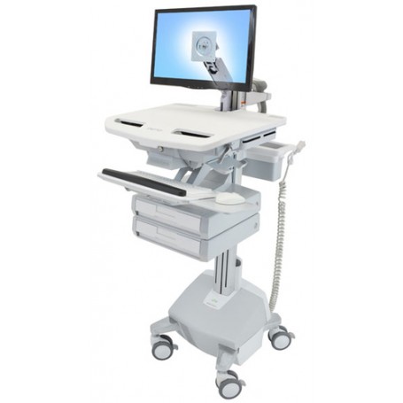 Ergotron SV44-1222-C carrello e supporto multimediale Alluminio, Grigio, Bianco Pannello piatto Carrello multimedi (SV44-1222-C)