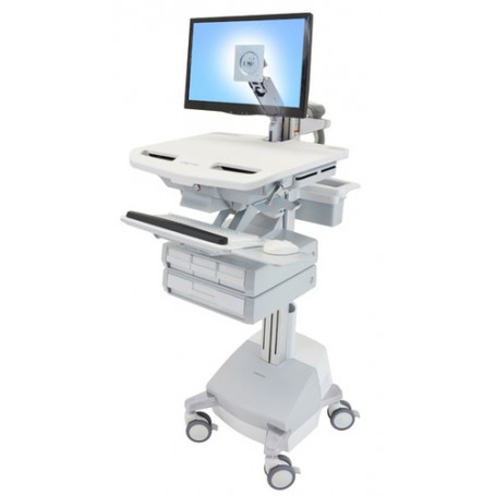 Ergotron SV44-1241-C carrello e supporto multimediale Alluminio, Grigio, Bianco Pannello piatto Carrello multimedi (SV44-1241-C)