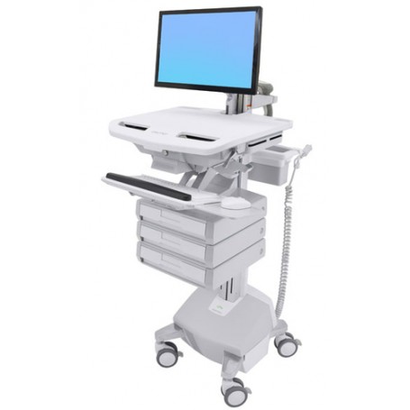 Ergotron SV44-1232-C carrello e supporto multimediale Alluminio, Grigio, Bianco Pannello piatto Carrello multimedi (SV44-1232-C)
